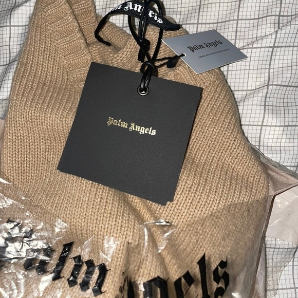 PALM ANGELS CURVED LOGO BLEND KNIT SWEATER - Picture 6 of 7